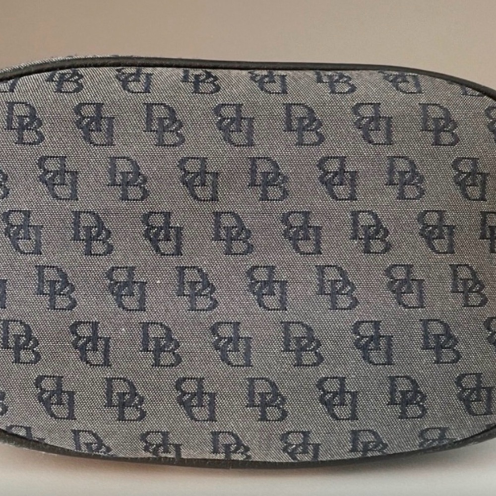Dooney & Bourke Gray Signature Print Mini Hobo Bag w/Black Pebbled Leather Trim - Picture 10 of 11